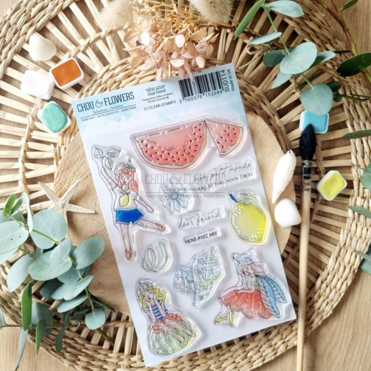 STAMP SET - DEAR FRIEND -SUD114 - CHOU & FLOWERS