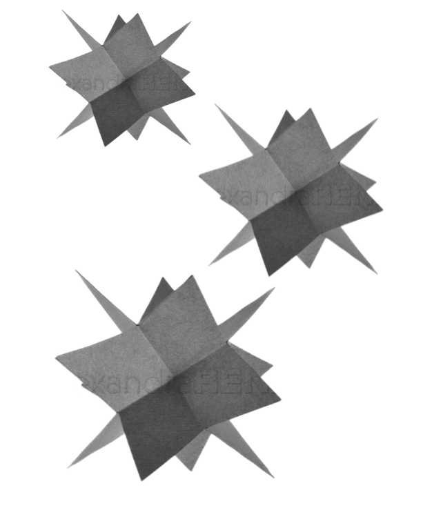 BUNDLE '3D folding star' dies - D-AR-3D0092-93-94 - A. RENKE