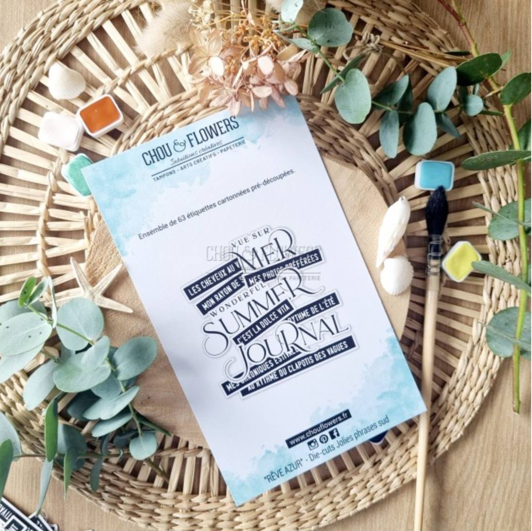 SET DIE-CUTS "JOLIES PHRASES SUD" -SUD125- CHOU & FLOWERS