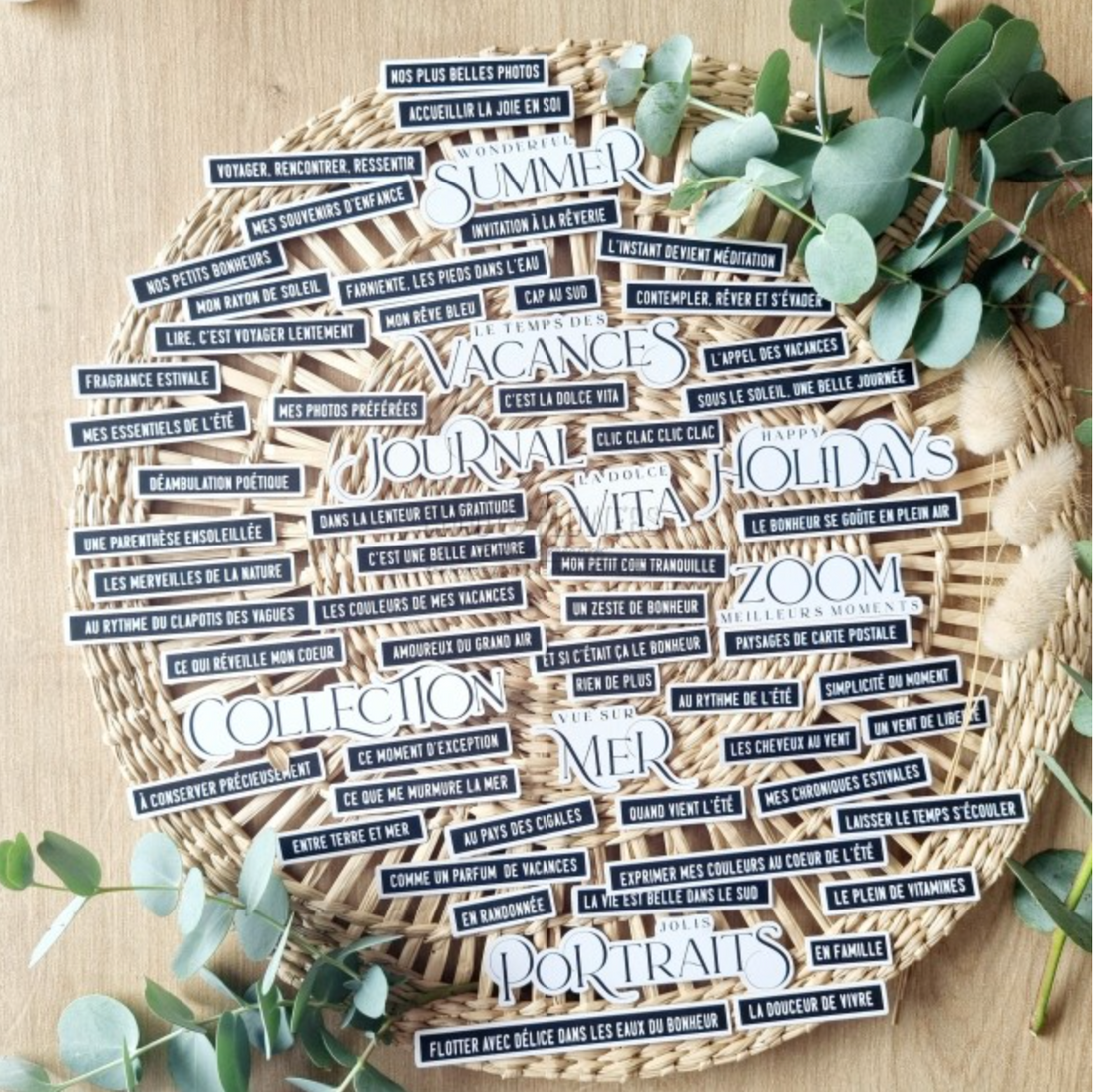 SET DIE-CUTS "JOLIES PHRASES SUD" -SUD125- CHOU & FLOWERS