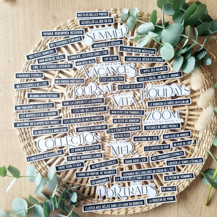 SET DIE-CUTS "JOLIES PHRASES SUD" -SUD125- CHOU & FLOWERS