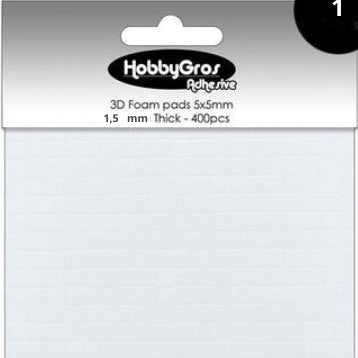 5961 BIADESIVO spessorato 1,5 x 5 x 5 mm - HOBBYGROS