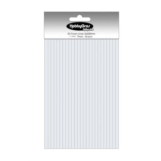 BIADESIVO spessorato 1 mm  in STRISCE - HGA004 - HOBBYGROS
