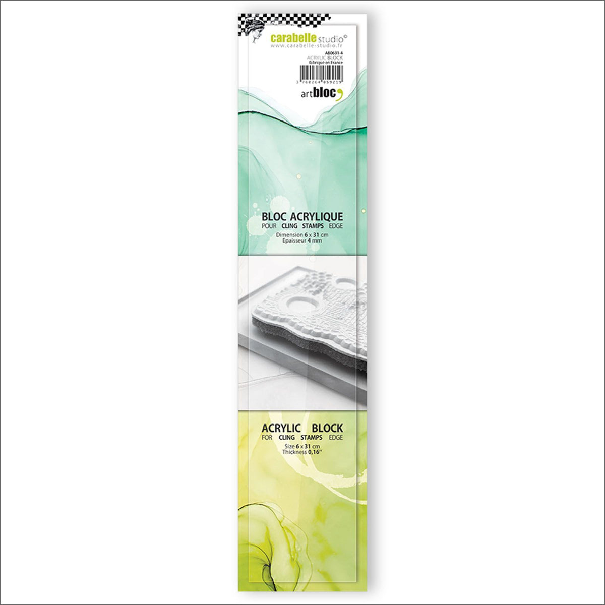 Acrylic Stamp Block 6x31x0.4cm - CARABELLE STUDIO