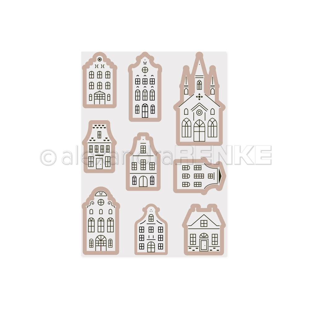 CE-AR-Ba0003 Cut & Emboss Folder 'Small townhouses' - A.RENKE