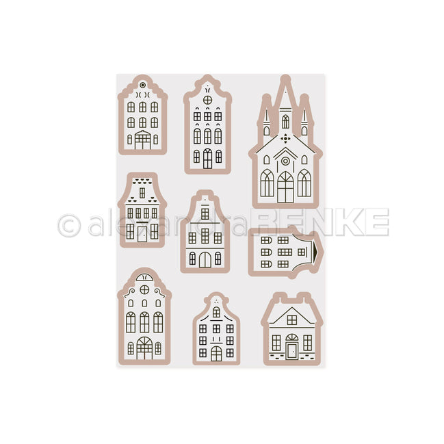 CE-AR-Ba0003 Cut &amp; Emboss Folder 'Small townhouses' - A.RENKE