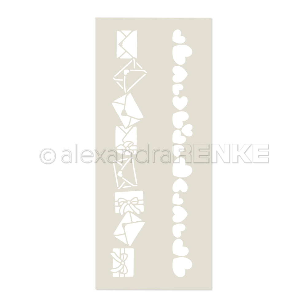 ST-AR-Ba0025 Stencil 'Musterstreifen - Liebesbriefe'- A.RENKE