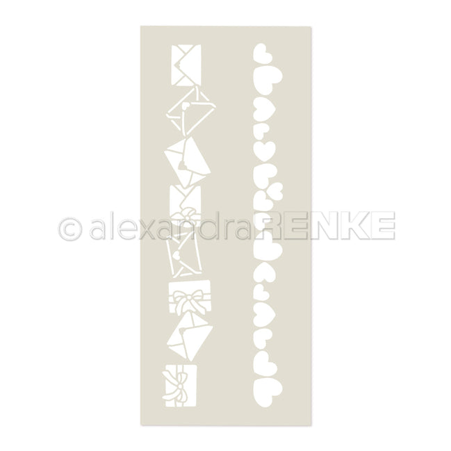 ST-AR-Ba0025 Stencil 'Musterstreifen - Liebesbriefe'- A.RENKE