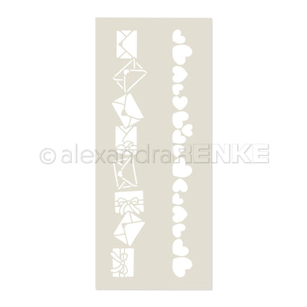 ST-AR-Ba0025 Stencil 'Musterstreifen - Liebesbriefe'- A.RENKE