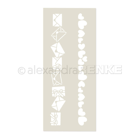 ST-AR-Ba0025 Stencil 'Musterstreifen - Liebesbriefe'- A.RENKE
