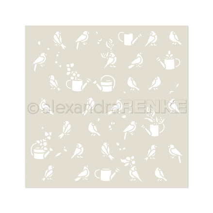 Stencil 'Florale Vögelchen'
