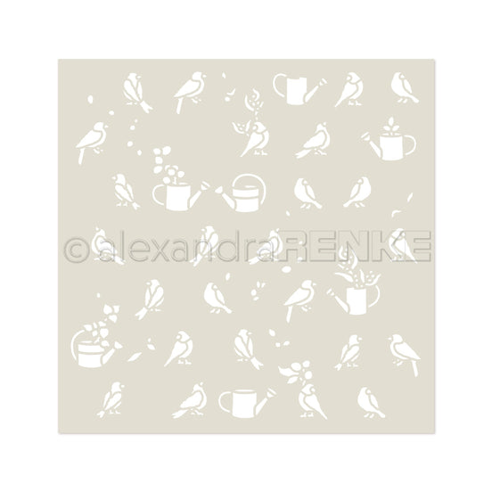 Stencil 'Florale Vögelchen'