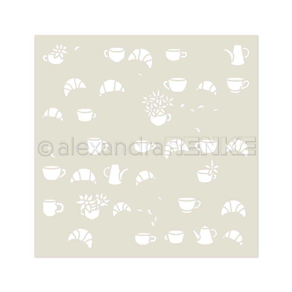 Stencil 'Florale Kaffezeit'