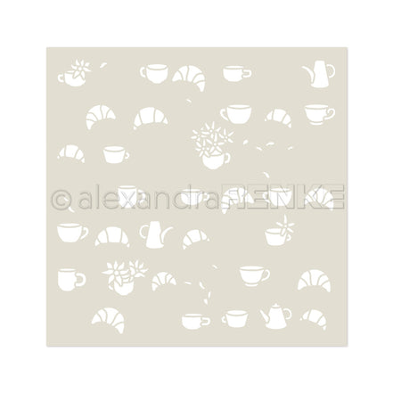 Stencil 'Florale Kaffezeit'