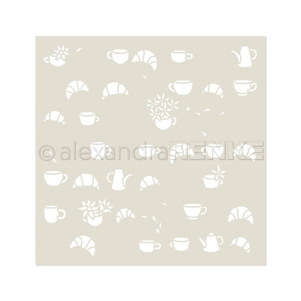 Stencil 'Florale Kaffezeit'