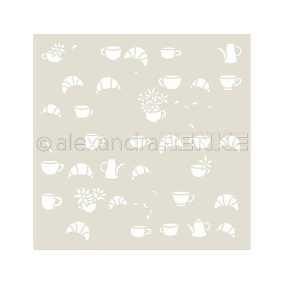 Stencil 'Florale Kaffezeit'