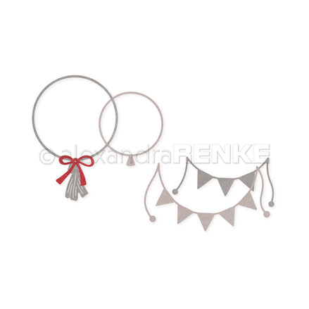 D-AR-Ba0250 'Balloons &amp; Pennants' Die Set - A.RENKE