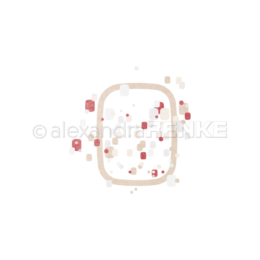 PAPPcutie die set 'Rounded Rectangle Frame with confetti' -D-AR-Ba0481 - A.RENKE
