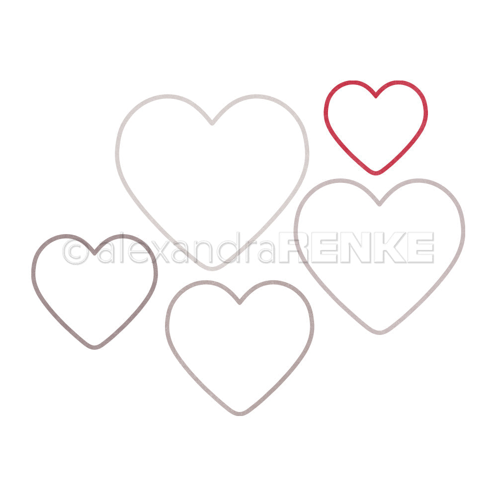 D-AR-Ba0702 '5 Heart Frames' Die Set - A.RENKE