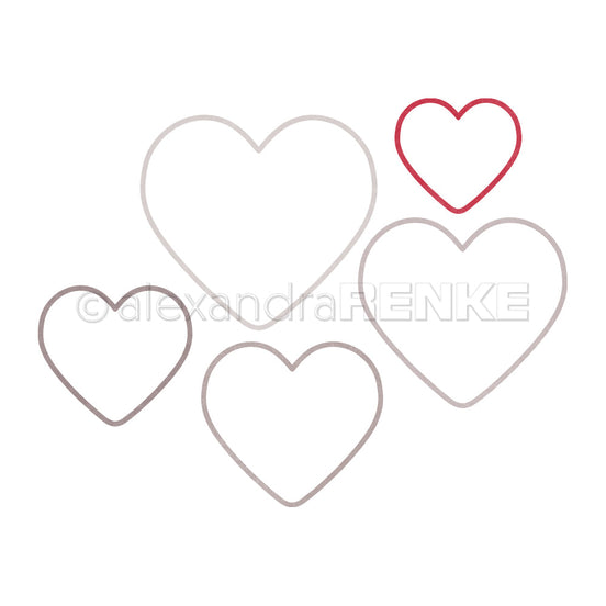 D-AR-Ba0702 Set Fustelle '5 Heart Frames' - A.RENKE