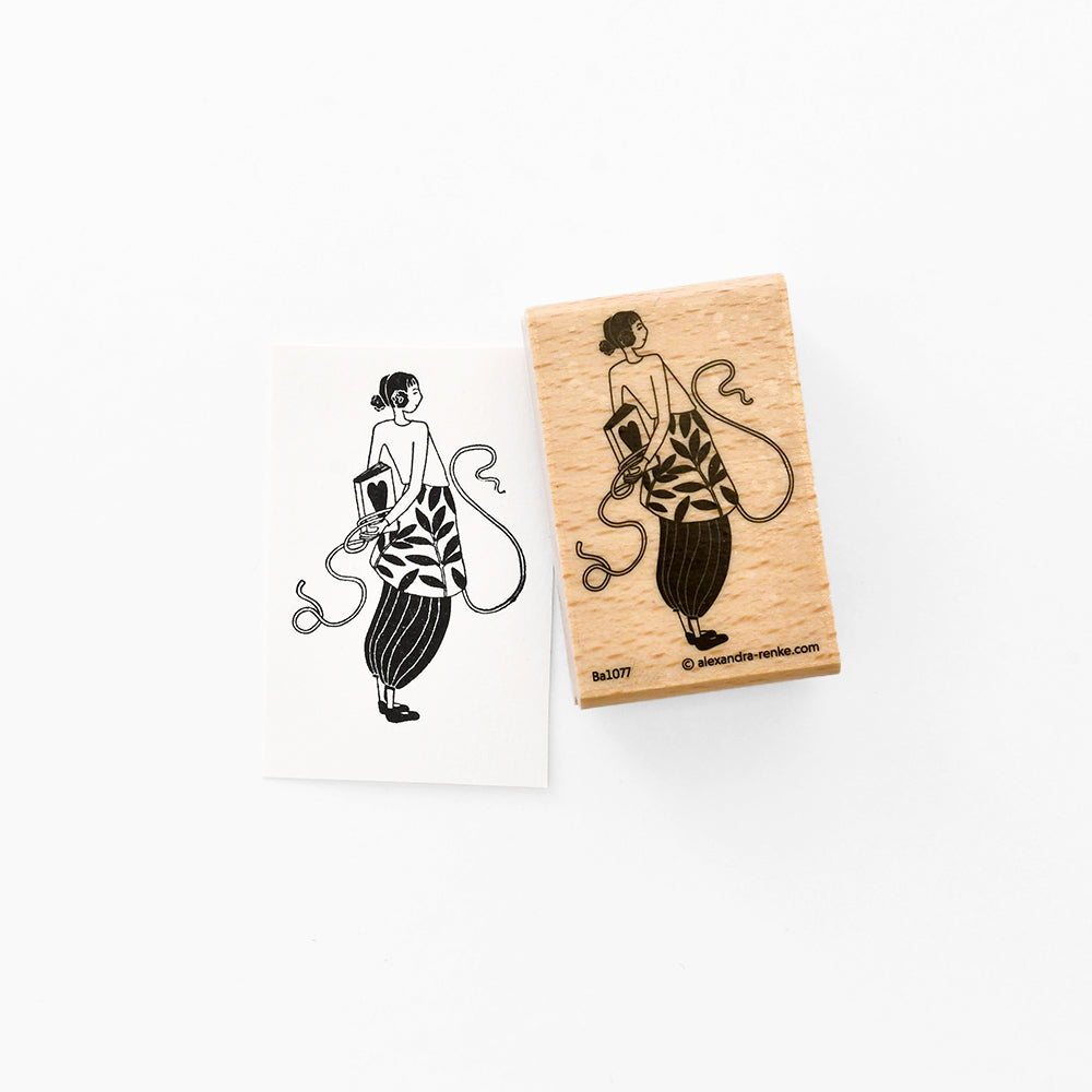 Wooden stamp "Book Figurines Child" - HS-AR-Ba1077- A.RENKE