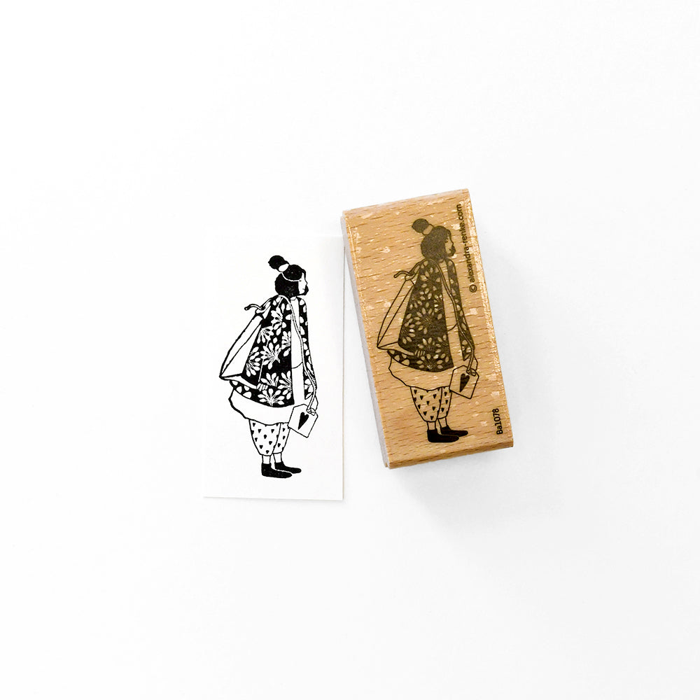 Wooden stamp "Figurines Child with Tea Bag" - HS-AR-Ba1078- A.RENKE