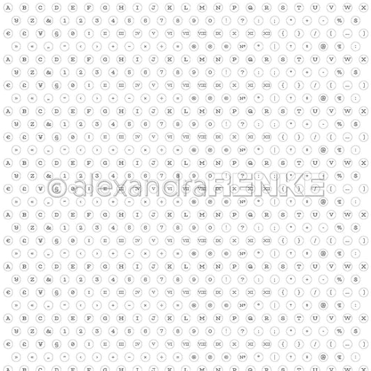 Book cover paper 'Typewriter Alphabet Diamond Grey' - BP-AR-0005- A.RENKE