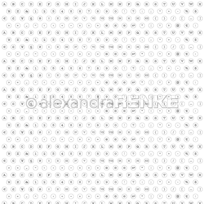 Book cover paper 'Typewriter Alphabet Diamond Grey' - BP-AR-0005- A.RENKE