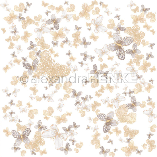 Book cover paper 'Crowd of butterflies on Beige' - BP-AR-0032- A.RENKE