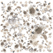 Book cover paper 'Eucalyptus Blossom Swirl Gray Beige' - BP-AR-0034- A.RENKE