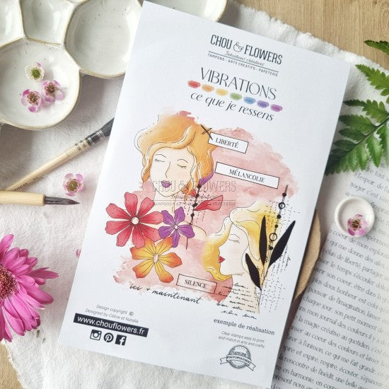 STAMP SET - CE QUE JE RESSENS -VIB122- CHOU &amp; FLOWERS