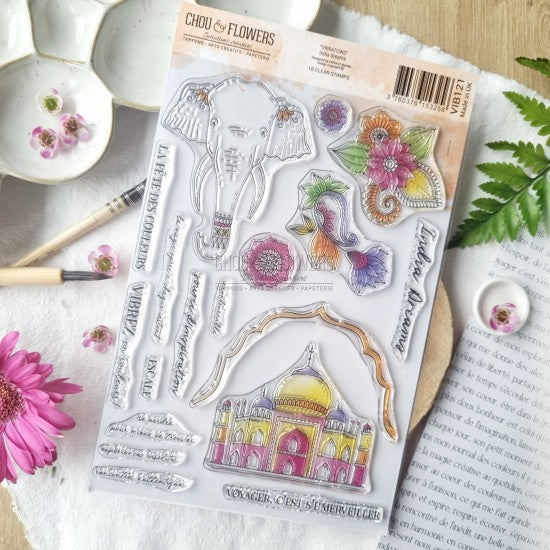 STAMP SET - INDIA DREAM -VIB121- CHOU &amp; FLOWERS