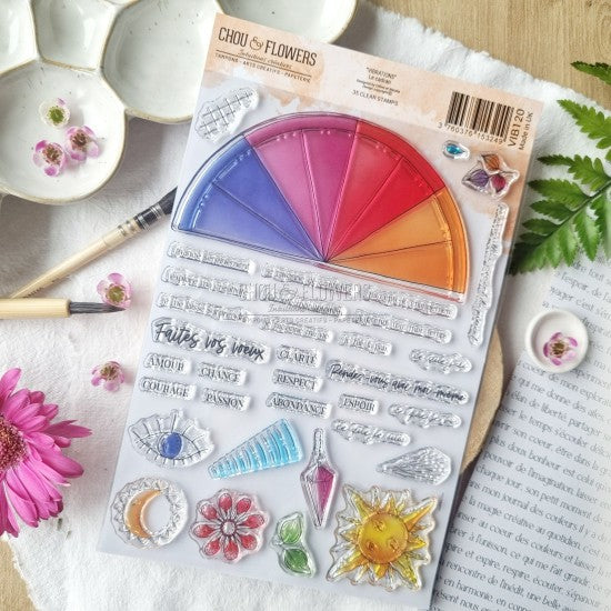 STAMP SET - LE CADRAN -VIB120- CHOU &amp; FLOWERS