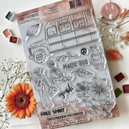 CLEAR STAMP SET - MAGIC BUS -LOV120- CHOU & FLOWERS