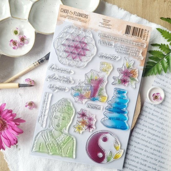 STAMP SET - SERENITE -VIB119- CHOU &amp; FLOWERS