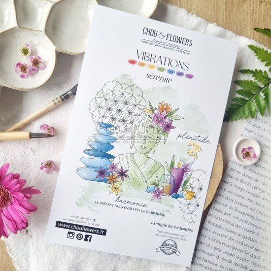 STAMP SET - SERENITE -VIB119- CHOU &amp; FLOWERS