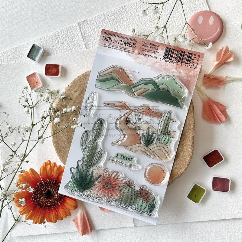 CLEAR STAMP SET - A L'ETAT SAUVAGE -LOV114- CHOU &amp; FLOWERS