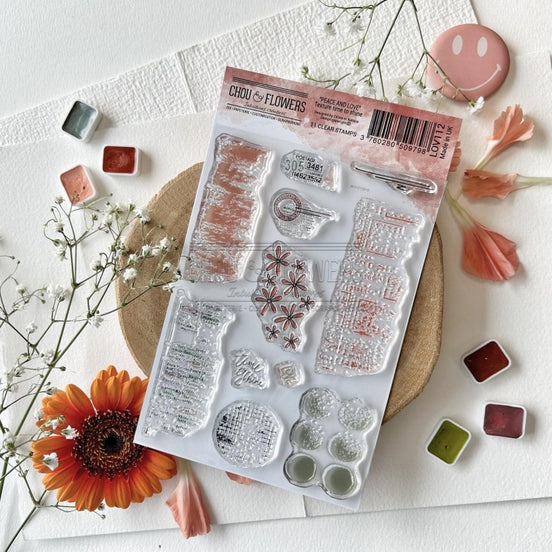CLEAR STAMP SET - TEXTURE TIME TO SHINE -LOV112- CHOU &amp; FLOWERS