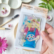 STAMP - FILLE ARTISTE -VIB107- CHOU & FLOWERS