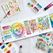 STAMP SET - JAUNE BLEU ROUGE-VIB105- CHOU & FLOWERS