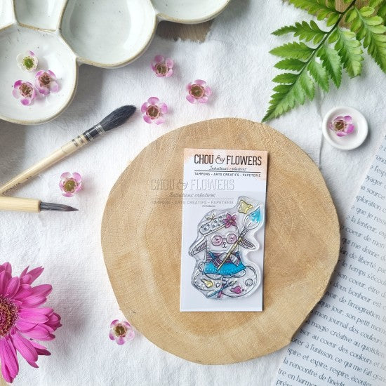 TIMBRO - DOUDOU CREATIF -VIB101- CHOU & FLOWERS
