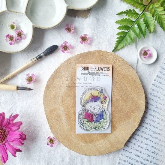 STAMP - DOUDOU ZEN -VIB102- CHOU &amp; FLOWERS