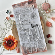 CLEAR STAMP SET - EN EQUILIBRE -LOV118- CHOU & FLOWERS