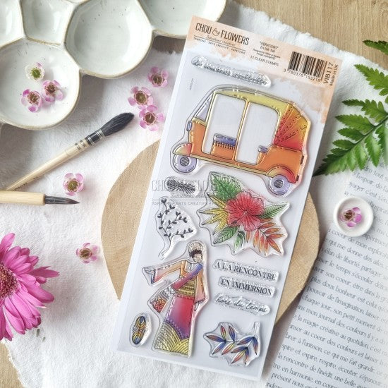 STAMP SET - EN TUK TUK -VIB117- CHOU &amp; FLOWERS