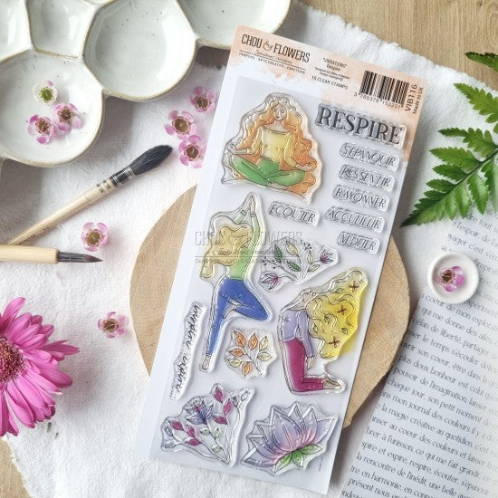STAMP SET - RESPIRE -VIB116- CHOU & FLOWERS