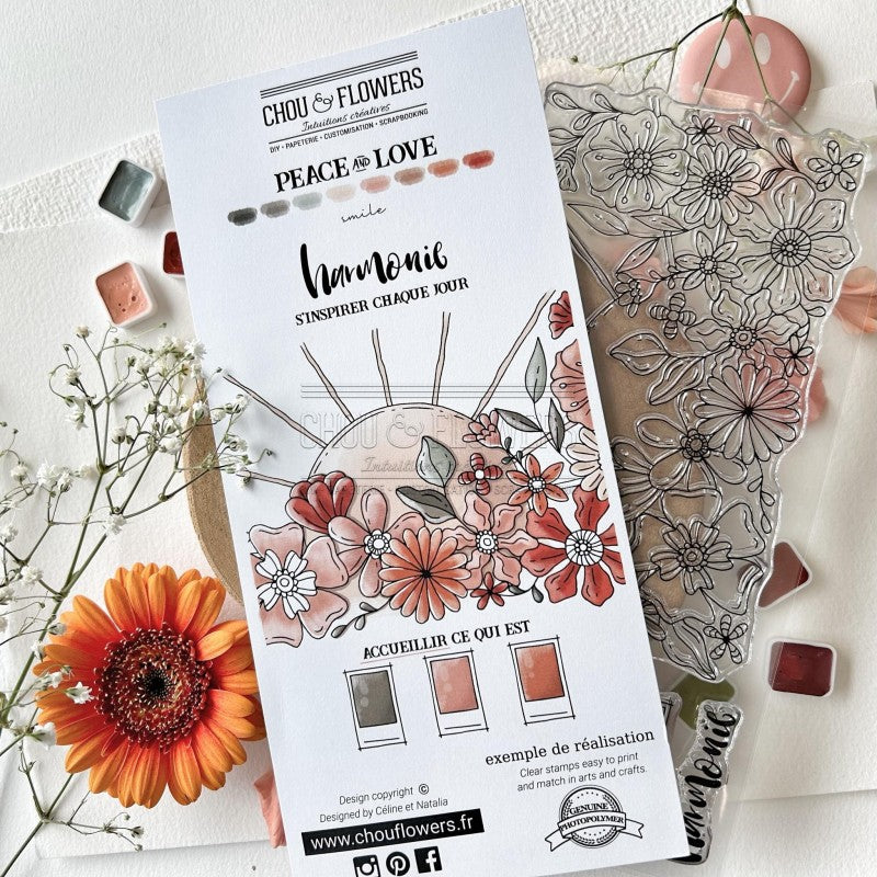 CLEAR STAMP SET - SMILE -LOV116- CHOU & FLOWERS