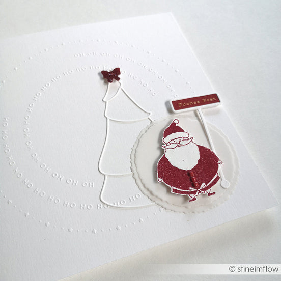 EF-AR-w0032 Embossing Folder 'Typo Kreis Ho Ho Ho' - A.RENKE