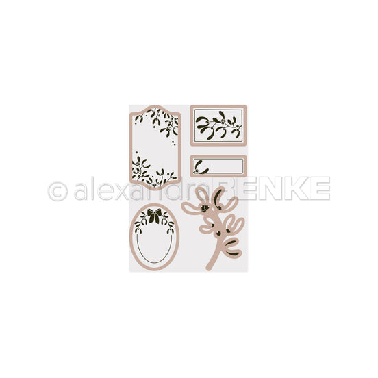 Cut & Emboss Folder 'Florale Etiketten - Misteln'