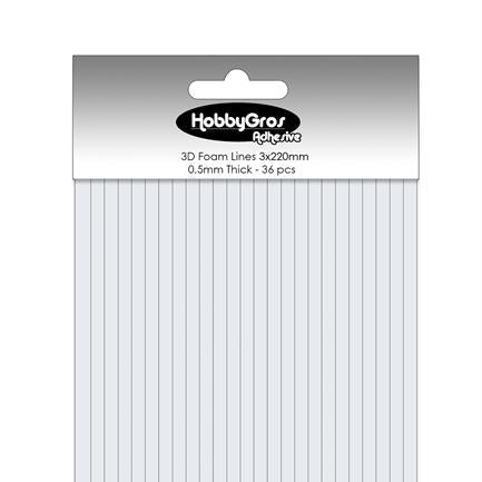 BIADESIVO spessorato 0,5 mm  in STRISCE - HGA003 - HOBBY GROS