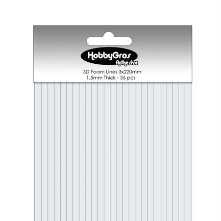 BIADESIVO spessorato 1,5 mm  in STRISCE - HGA005 - HOBBYGROS